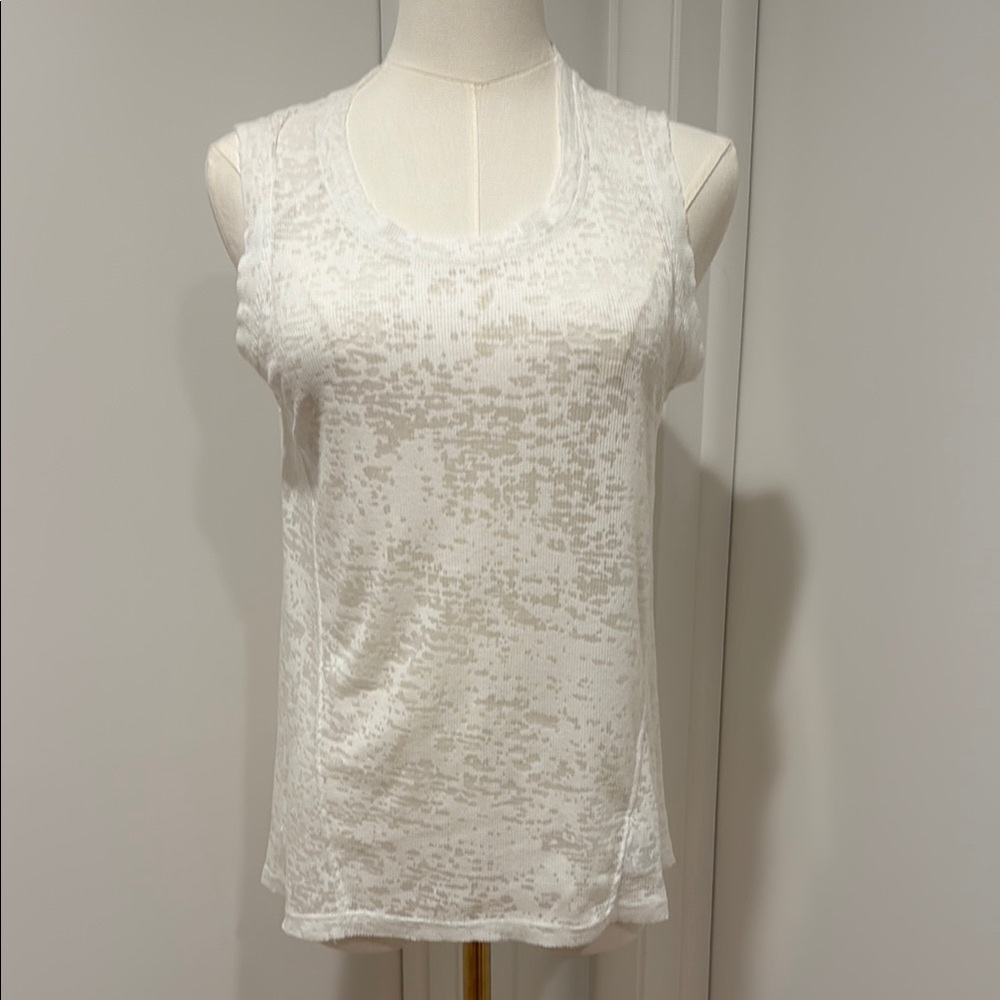 Elegant White Textured Tank Top